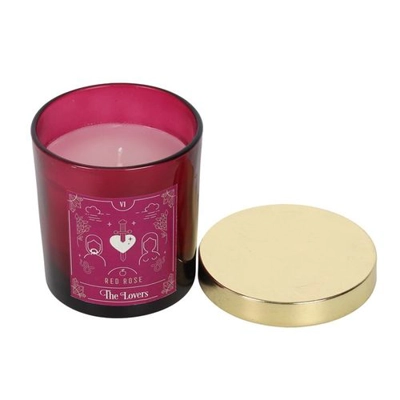 The Lovers Red Rose Tarot Candle The Lovers Red Rose Tarot Candle
