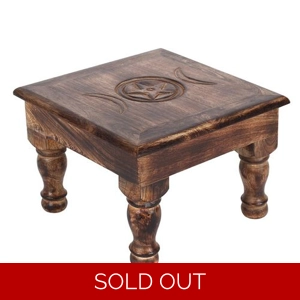 Wooden Triple Moon Altar Table