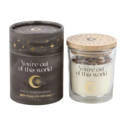 Vanilla Stardust Crystal Chip Candle for Relaxation & Healing