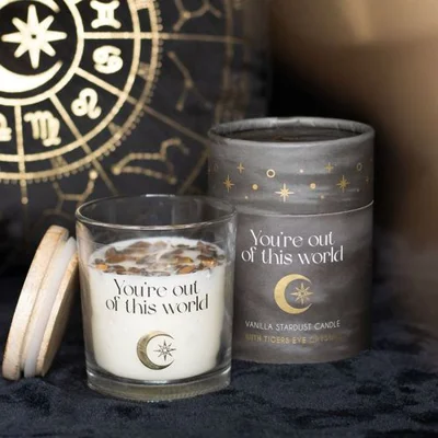 Vanilla Stardust Crystal Chip Candle for Relaxation & Healing Vanilla Stardust Crystal Chip Candle for Relaxation & Healing