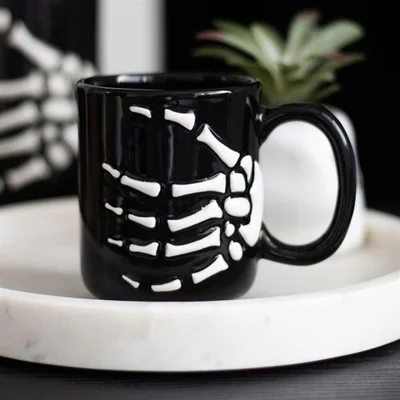 Skeleton Hand Coffee Mug for Gothic & Halloween Lovers