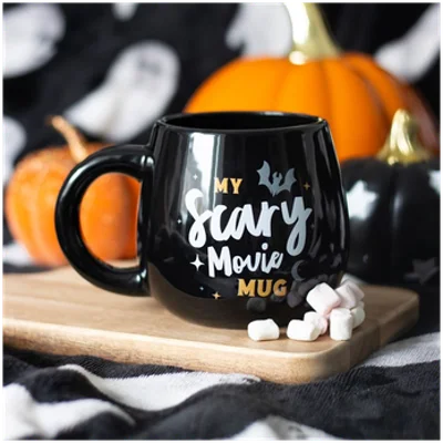Rounded Horror Movie Coffee Mug for Scary Film Fans Rounded Horror Movie Coffee Mug for Scary Film Fans