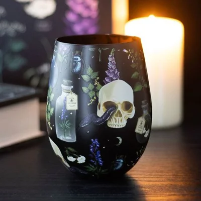 Venom and Vines Botanical Print Stemless Wine Glass Venom and Vines Botanical Print Stemless Wine Glass