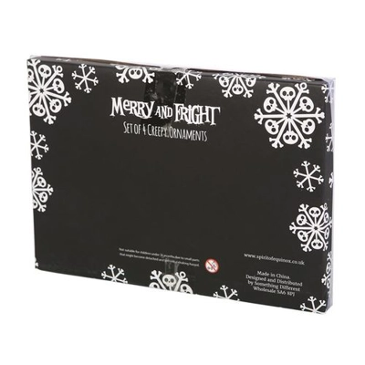 Set of 4 Black Creepy Skeleton Cookie Ornaments Set of 4 Black Creepy Skeleton Cookie Ornaments