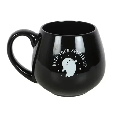 Keep Your Spirits Up Cute Rounded Ghost Coffee Mug