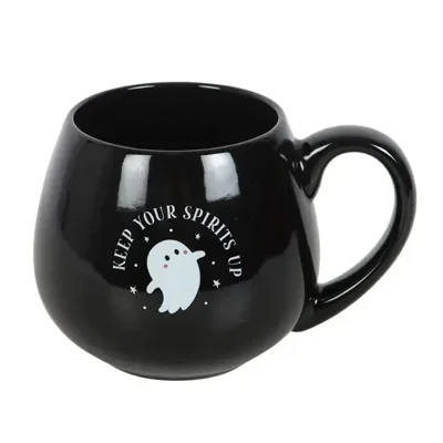 Keep Your Spirits Up Cute Rounded Ghost Coffee Mug Keep Your Spirits Up Cute Rounded Ghost Coffee Mug