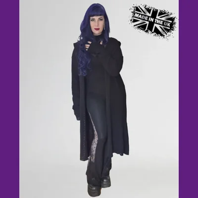 Necessary Evil UK Athena Long Hooded Cardigan