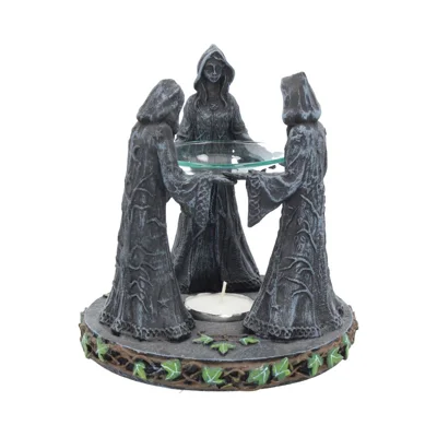 Pagan Magik Circle Triple Moon Oil Burner. (16cm)