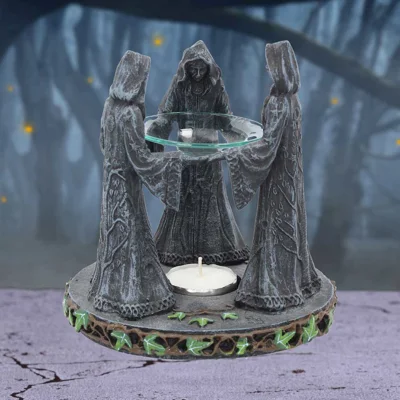 Pagan Magik Circle Triple Moon Oil Burner. (16cm)