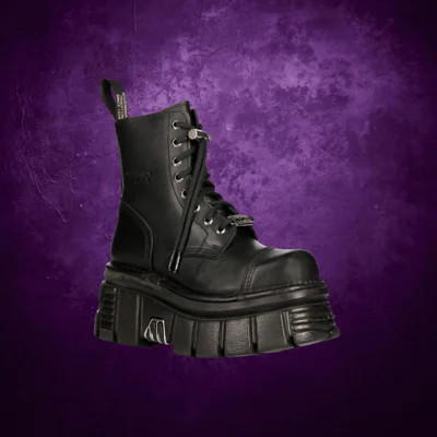 Gothic Leather Tower Boots for Men & Women – New Rock M.NEWMILI083-S21 Gothic Leather Tower Boots for Men & Women – New Rock M.NEWMILI083-S21