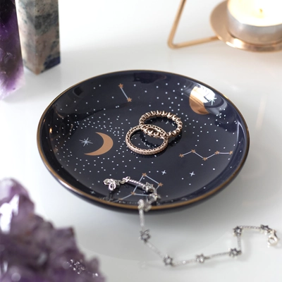 Purple Ceramic Star Sign Trinket Dish