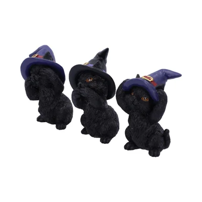 Three Wise Familiars See No Hear No Speak No Evil Black Cats Figurine Three Wise Familiars See No Hear No Speak No Evil Black Cats Figurine