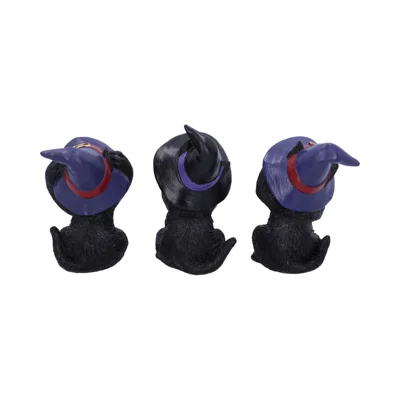 Three Wise Familiars See No Hear No Speak No Evil Black Cats Figurine Three Wise Familiars See No Hear No Speak No Evil Black Cats Figurine