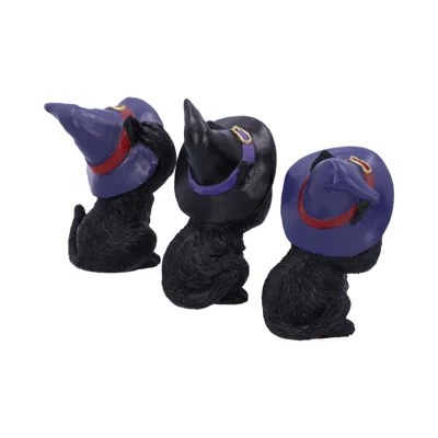 Three Wise Familiars See No Hear No Speak No Evil Black Cats Figurine Three Wise Familiars See No Hear No Speak No Evil Black Cats Figurine