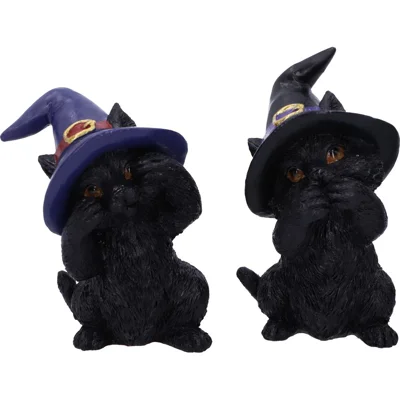 Three Wise Familiars See No Hear No Speak No Evil Black Cats Figurine Three Wise Familiars See No Hear No Speak No Evil Black Cats Figurine