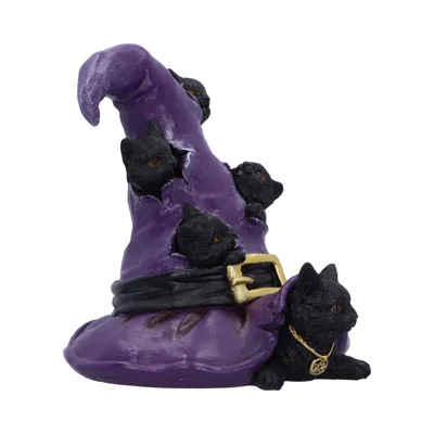 Magical Mischief Witch Hat and Black Cats Figurine 14cm Magical Mischief Witch Hat and Black Cats Figurine 14cm