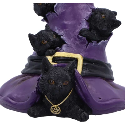 Magical Mischief Witch Hat and Black Cats Figurine 14cm Magical Mischief Witch Hat and Black Cats Figurine 14cm