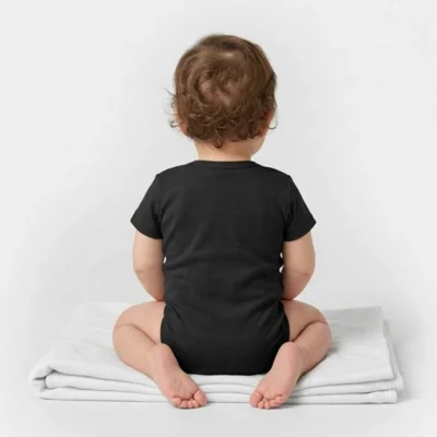 White Pentacle Organic Short Sleeve Baby Bodysuit by Stanley/Stella - Designed by Ceridwen Mystics