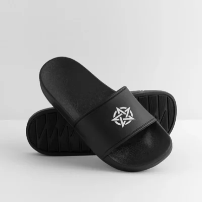 Gothic White Pentacle Women’s Pool Sliders by Ceridwen Mystics