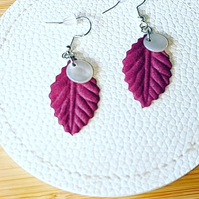Felt Leaf Earrings