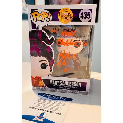 HOCUS POCUS MARY SANDERSON 435 FUNKO POP SIGNED by KATHY NAJIMY w/insc and BECKETT CERTIFIED
