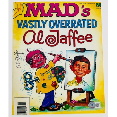 MAD'S VASTLY OVERRATED 8x10 SIGNED by AL JAFFEE and BECKETT CERTIFIED