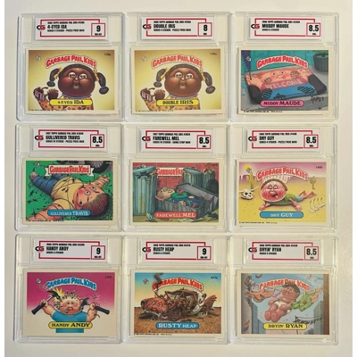 LOT of 9 GARBAGE PAIL KIDS SERIES 4-6 & 10 1986-87 TOPPS STICKER GRADED CG