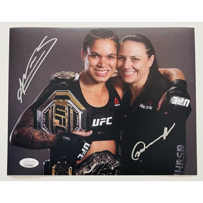 UFC 8x10 DOUBLE SIGNED by AMANDA NUNES and NINA ANSAROFF and JSA CERTIFIED