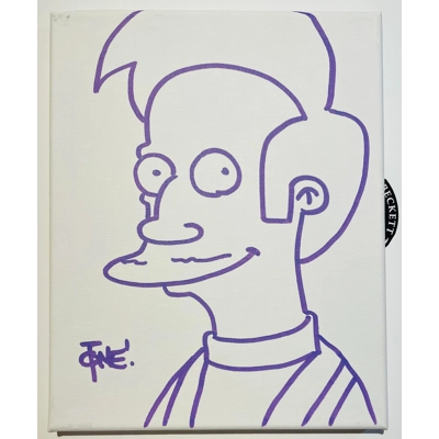 THE SIMPSONS 8x10 CANVAS SIGNED and SKETCH by TONE RODRIGUEZ and BECKETT CERTIFIED 4 THE SIMPSONS 8x10 CANVAS SIGNED and SKETCH by TONE RODRIGUEZ and BECKETT CERTIFIED 4