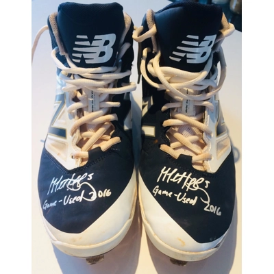 TAMPA BAY RAYS 2016 GAME WORN CLEATS SIGNED by MATT DUFFY w/insc