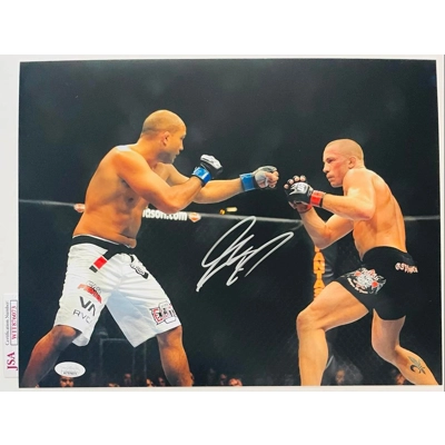 UFC 11x14 POSTER SIGNED by GEORGES ST-PIERRE and JSA CERTIFIED