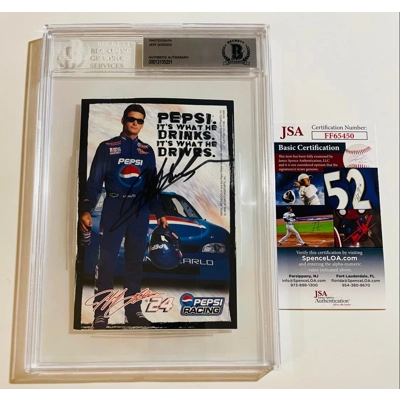 NASCAR PHOTO SIGNED by JEFF GORDON and DOUBLE CERTIFIED JSA and BECKETT NASCAR PHOTO SIGNED by JEFF GORDON and DOUBLE CERTIFIED JSA and BECKETT