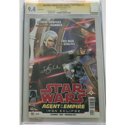 STAR WARS AGENT OF THE EMPIRE IRON ECLIPSE #1 DARK HORSE COMICS 9.4 CGC GRADED SIGNED by JOHN OSTRANDER STAR WARS AGENT OF THE EMPIRE IRON ECLIPSE #1 DARK HORSE COMICS 9.4 CGC GRADED SIGNED by JOHN OSTRANDER