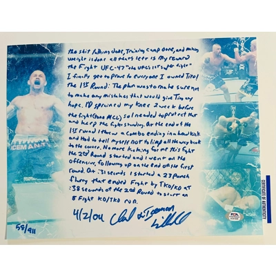 UFC 11x14 LIMITED POSTER SIGNED by CHUCK LIDDELL w/story and PSA CERTIFIED UFC 11x14 LIMITED POSTER SIGNED by CHUCK LIDDELL w/story and PSA CERTIFIED