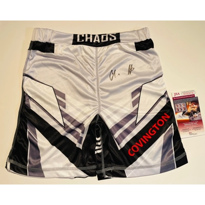 UFC SHORT/TRUNKS GREY SIGNED by COLBY COVINGTON and JSA CERTIFIED 2