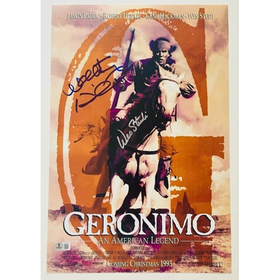 GERONIMO AN AMERICAN LEGEND 12x18 POSTER DOUBLE SIGNED by WALTER HILL and WES STUDI and BECKETT