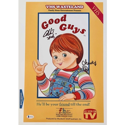 ED GALE & ALEX VINCENT SIGNED CHILDS PLAY GOOD GUY CHUCKY 11x17 POSTER BAS COA ED GALE & ALEX VINCENT SIGNED CHILDS PLAY GOOD GUY CHUCKY 11x17 POSTER BAS COA