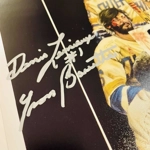 PAUL D'AMATO, ALLAN NICHOLS & YVON BARRETTE SIGNED SLAP SHOT 11x17 POSTER & JSA PAUL D'AMATO, ALLAN NICHOLS & YVON BARRETTE SIGNED SLAP SHOT 11x17 POSTER & JSA
