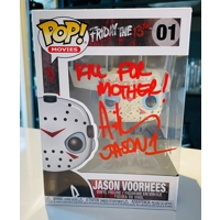 ARI LEHMAN SIGNED FRIDAY THE 13TH JASON VOORHEES 01 FUNKO POP & BECKETT BAS COA