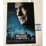 TOM HANKS SIGNED BRIDGE OF SPIES 12x18 POSTER  & BECKETT BAS CERTIFIED COA