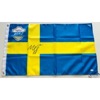 KHAMZAT CHIMAEV SIGNED CUSTOM BORZ SWEDEN FLAG & PSA CERTIFIED COA