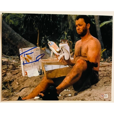 TOM HANKS SIGNED CAST AWAY 11x14 POSTER & BECKETT BAS CERTIFIED COA TOM HANKS SIGNED CAST AWAY 11x14 POSTER & BECKETT BAS CERTIFIED COA