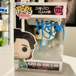 LEE JUNG-JAE SIGNED SQUID GAME PLAYER 456 SEONG GI-HUN 1222 FUNKO POP & BECKETT LEE JUNG-JAE SIGNED SQUID GAME PLAYER 456 SEONG GI-HUN 1222 FUNKO POP & BECKETT