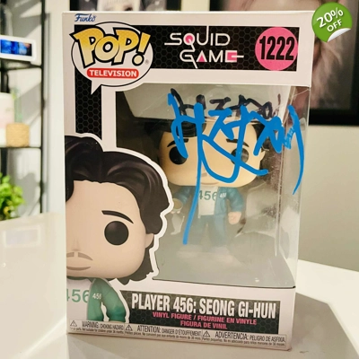 LEE JUNG-JAE SIGNED SQUID GAME PLAYER 456 SEONG GI-HUN 1222 FUNKO POP & BECKETT LEE JUNG-JAE SIGNED SQUID GAME PLAYER 456 SEONG GI-HUN 1222 FUNKO POP & BECKETT