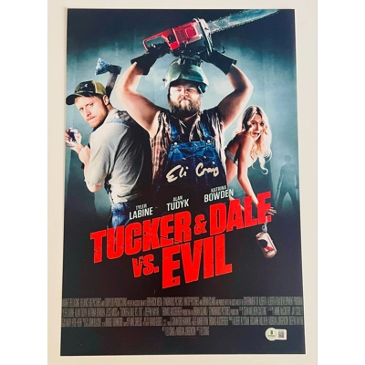 TUCKER and DALE vs EVIL 12x18 POSTER SIGNED by ELI CRAIG and BECKETT CERTIFIED TUCKER and DALE vs EVIL 12x18 POSTER SIGNED by ELI CRAIG and BECKETT CERTIFIED