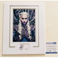 EMILIA CLARKE SIGNED GAME OF THRONES CUT w/MAT & ACOA CERTIFIED COA