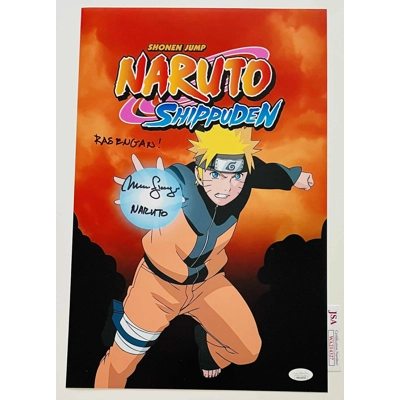 MAILE FLANAGAN SIGNED NARUTO 11x17 POSTER & JSA CERTIFIED COA