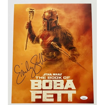 EMILY SWALLOW SIGNED STAR WARS THE BOOK OF BOBA FETT 11x17 POSTER & JSA COA