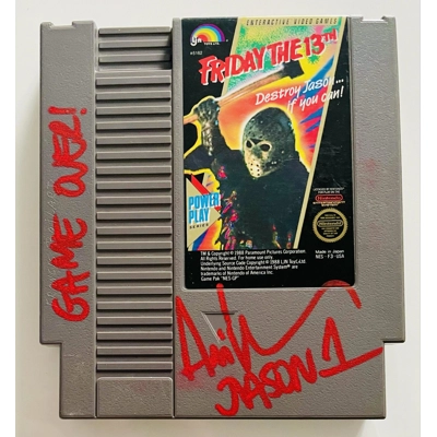 FRIDAY THE 13TH JASON VOORHEES NINTENDO NES CART GAME SIGNED by ARI LEHMAN w/insc and BECKETT COA6 FRIDAY THE 13TH JASON VOORHEES NINTENDO NES CART GAME SIGNED by ARI LEHMAN w/insc and BECKETT COA6