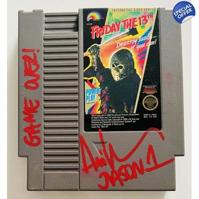 FRIDAY THE 13TH JASON VOORHEES NINTENDO NES CART GAME SIGNED by ARI LEHMAN w/insc and BECKETT COA6 FRIDAY THE 13TH JASON VOORHEES NINTENDO NES CART GAME SIGNED by ARI LEHMAN w/insc and BECKETT COA6